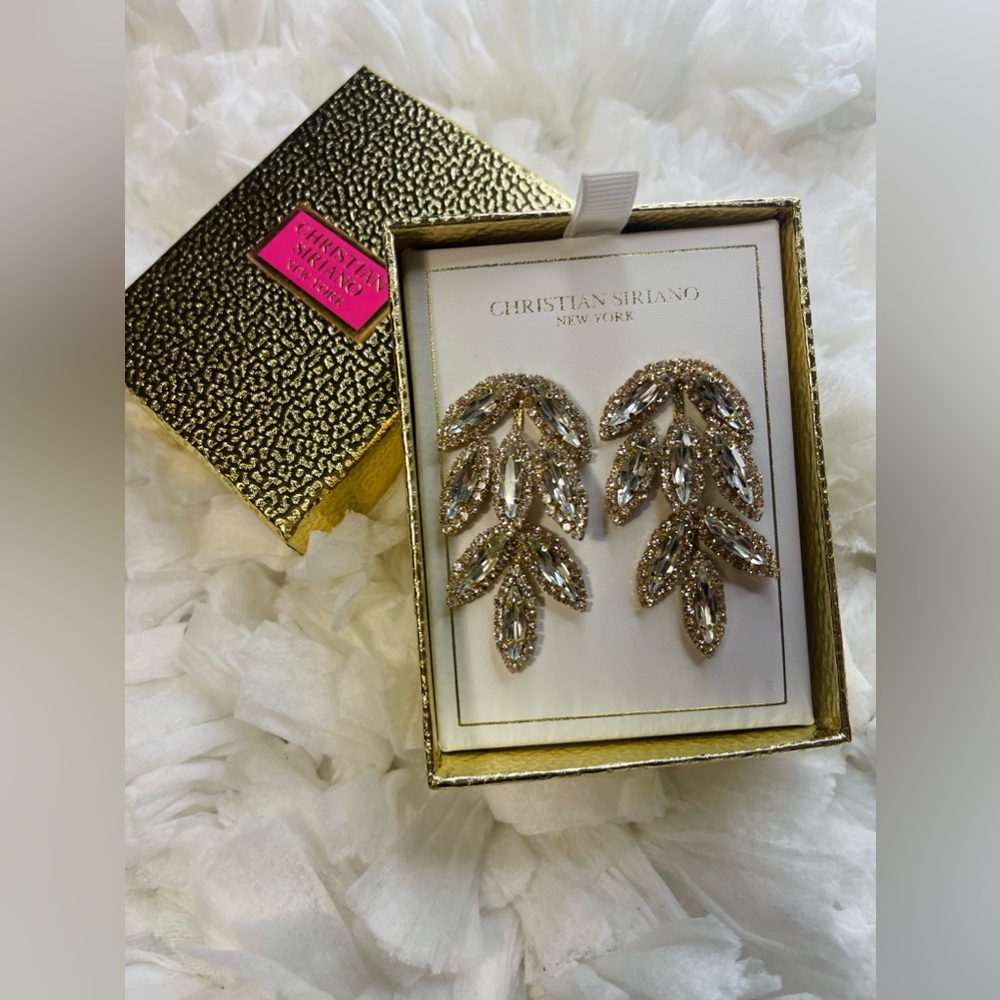Christian Siriano Jewelry | Earrings Pierced New | Color: Gold/White |